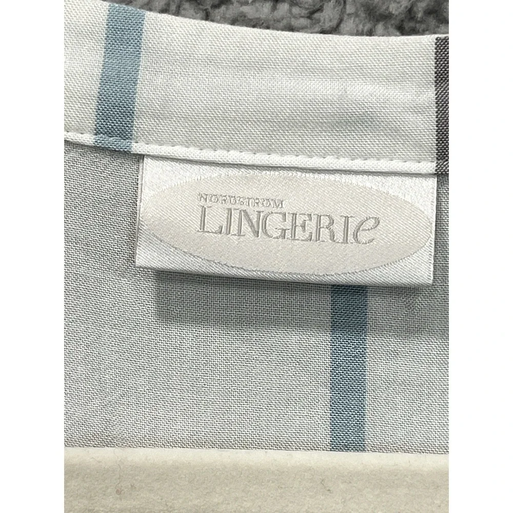 Nordstrom Lingerie Nightshirt Tunic Women's L White Stripe‎ Rayon Sleep Shirt